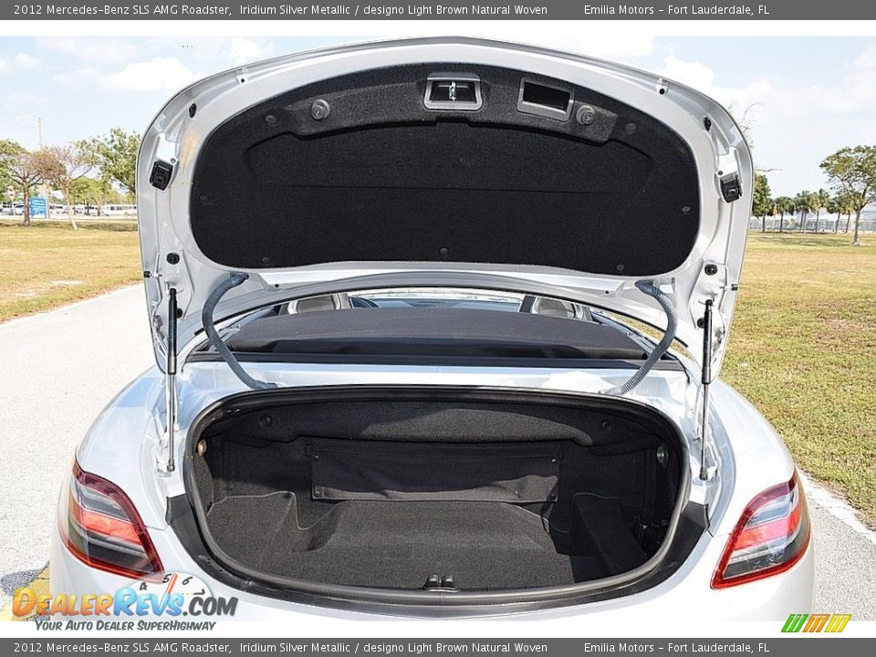 2012 Mercedes-Benz SLS AMG Roadster Iridium Silver Metallic / designo Light Brown Natural Woven Photo #55