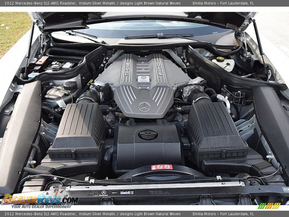 2012 Mercedes-Benz SLS AMG Roadster Iridium Silver Metallic / designo Light Brown Natural Woven Photo #56