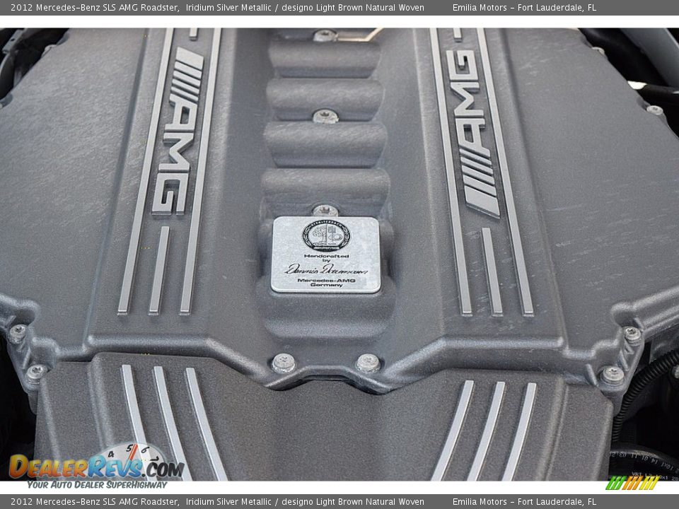 2012 Mercedes-Benz SLS AMG Roadster Iridium Silver Metallic / designo Light Brown Natural Woven Photo #57