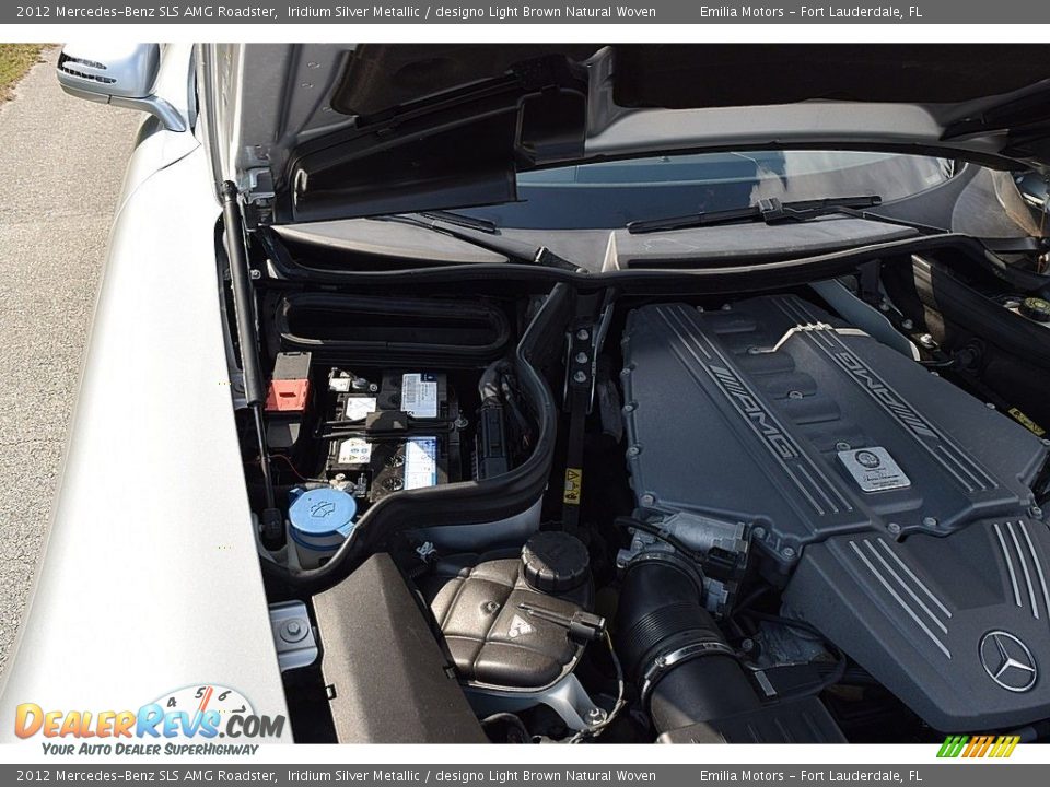 2012 Mercedes-Benz SLS AMG Roadster Iridium Silver Metallic / designo Light Brown Natural Woven Photo #61