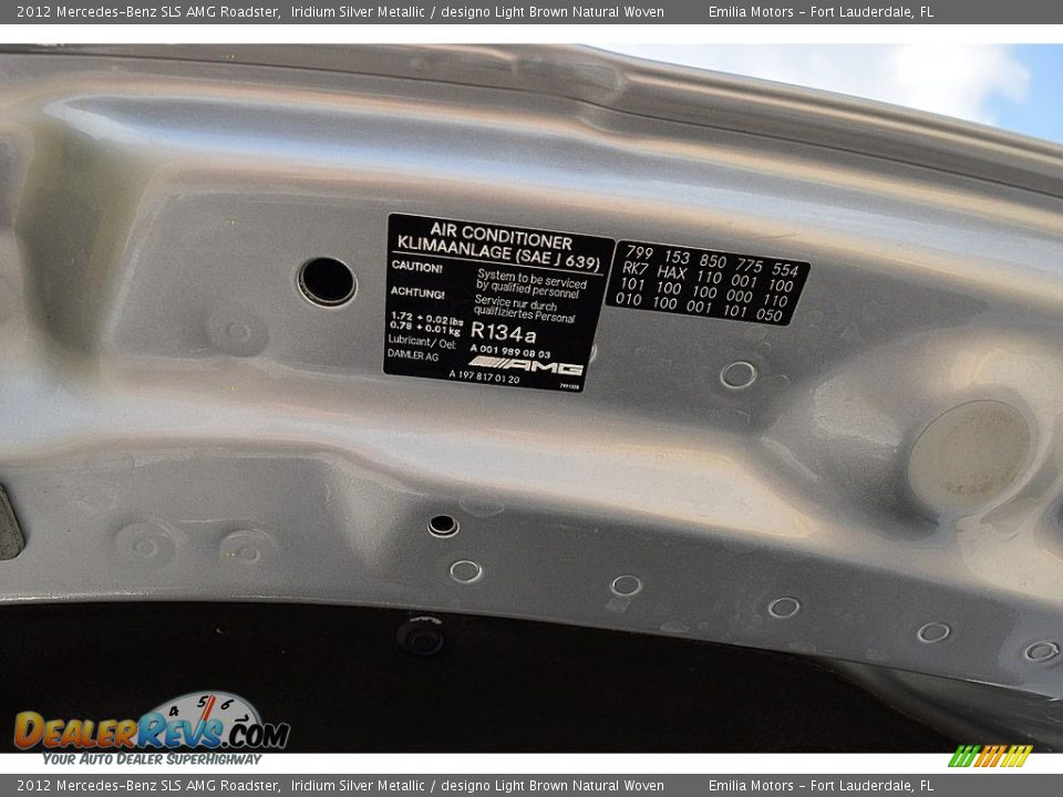 2012 Mercedes-Benz SLS AMG Roadster Iridium Silver Metallic / designo Light Brown Natural Woven Photo #62