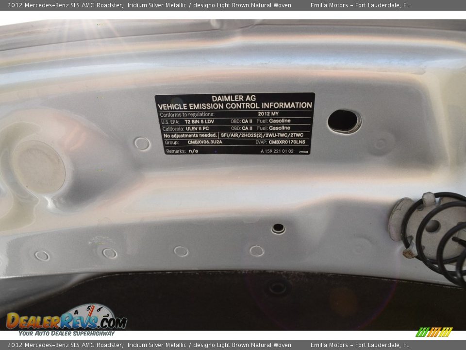 2012 Mercedes-Benz SLS AMG Roadster Iridium Silver Metallic / designo Light Brown Natural Woven Photo #63