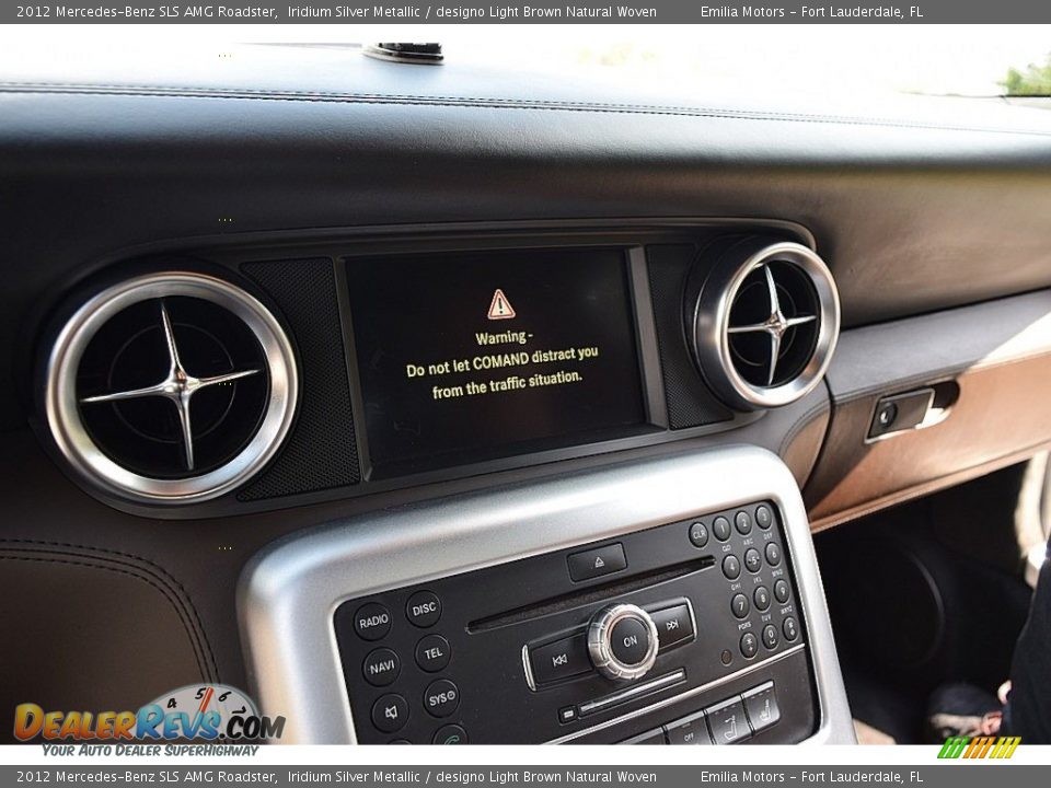 2012 Mercedes-Benz SLS AMG Roadster Iridium Silver Metallic / designo Light Brown Natural Woven Photo #68