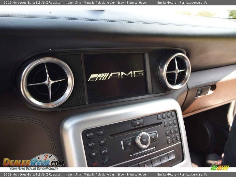 2012 Mercedes-Benz SLS AMG Roadster Iridium Silver Metallic / designo Light Brown Natural Woven Photo #69