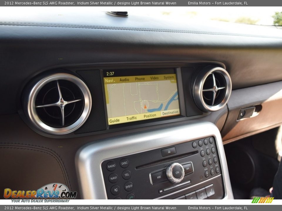 2012 Mercedes-Benz SLS AMG Roadster Iridium Silver Metallic / designo Light Brown Natural Woven Photo #70