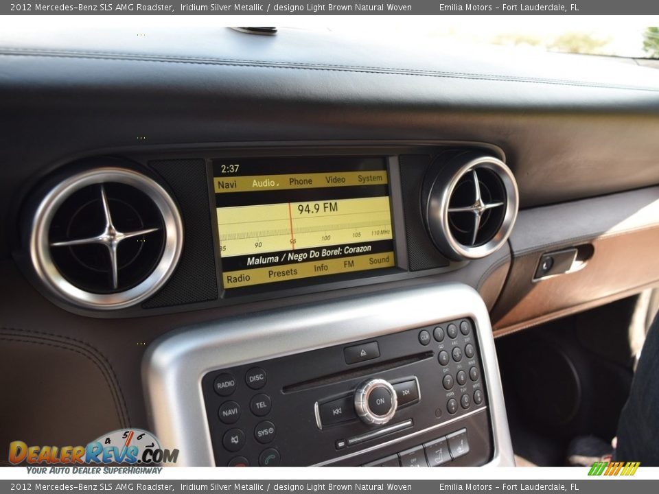 2012 Mercedes-Benz SLS AMG Roadster Iridium Silver Metallic / designo Light Brown Natural Woven Photo #71