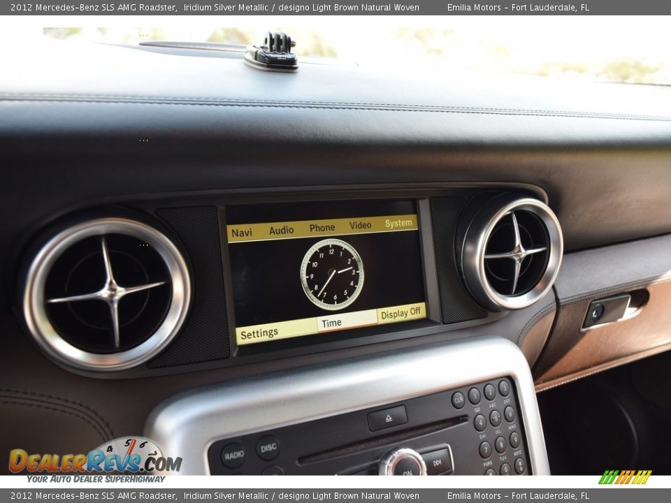 2012 Mercedes-Benz SLS AMG Roadster Iridium Silver Metallic / designo Light Brown Natural Woven Photo #72
