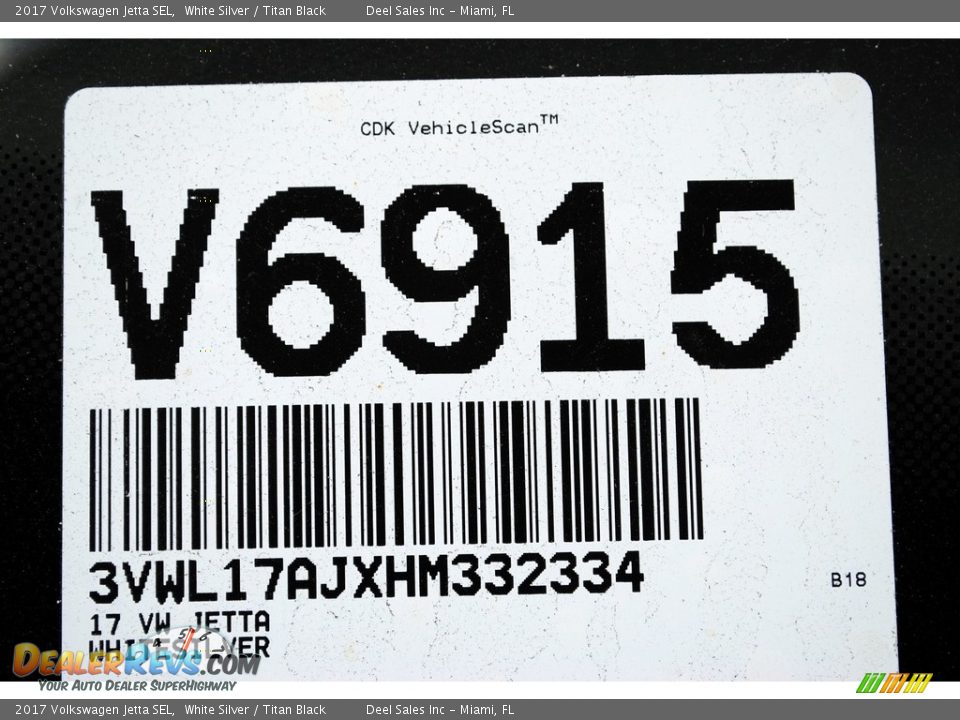2017 Volkswagen Jetta SEL White Silver / Titan Black Photo #20