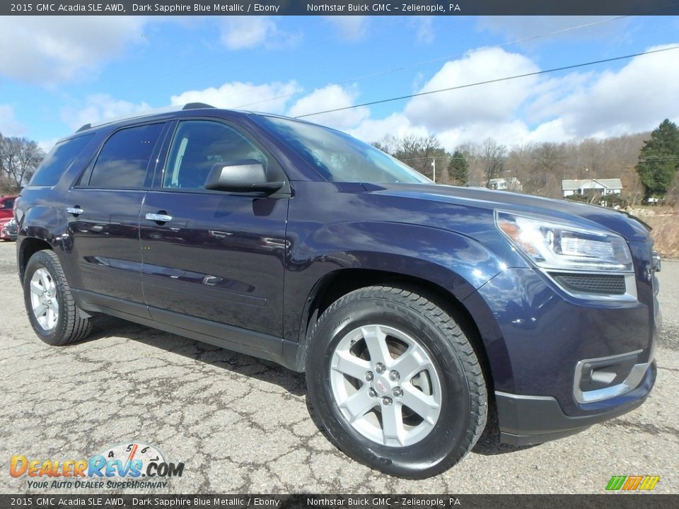 2015 GMC Acadia SLE AWD Dark Sapphire Blue Metallic / Ebony Photo #3