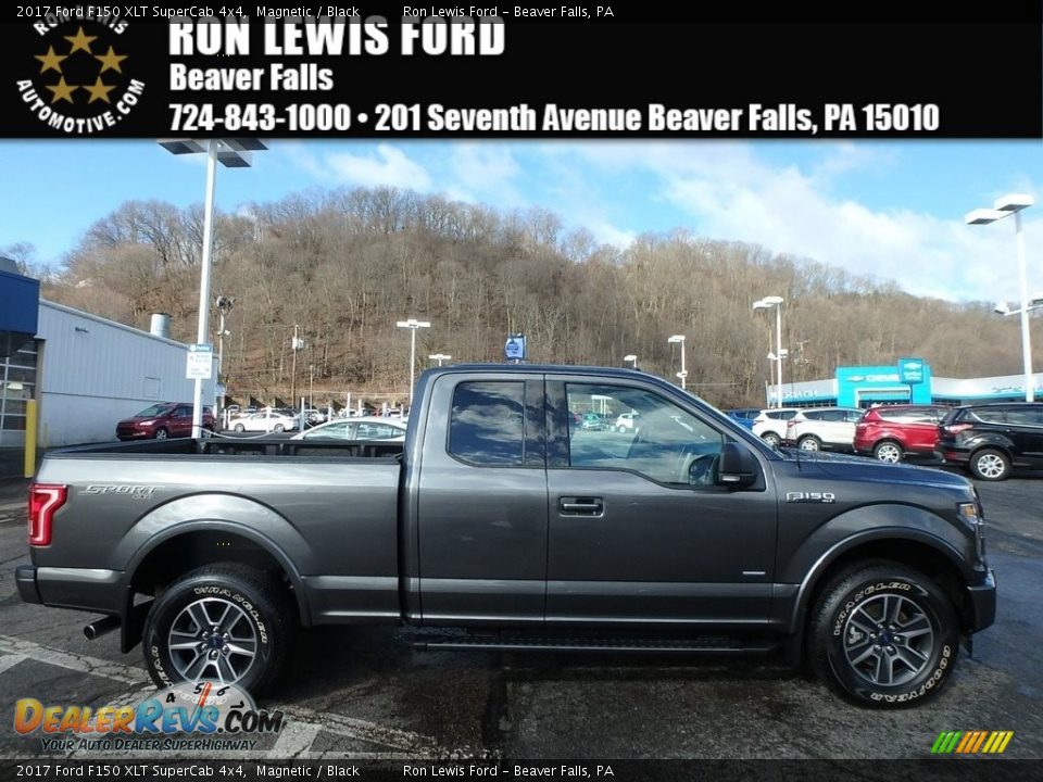 2017 Ford F150 XLT SuperCab 4x4 Magnetic / Black Photo #1