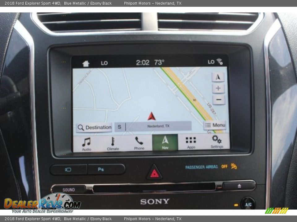 2018 Ford Explorer Sport 4WD Blue Metallic / Ebony Black Photo #16