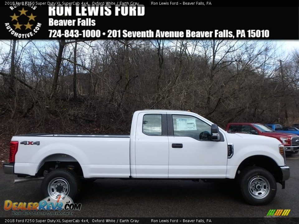 2018 Ford F250 Super Duty XL SuperCab 4x4 Oxford White / Earth Gray Photo #1