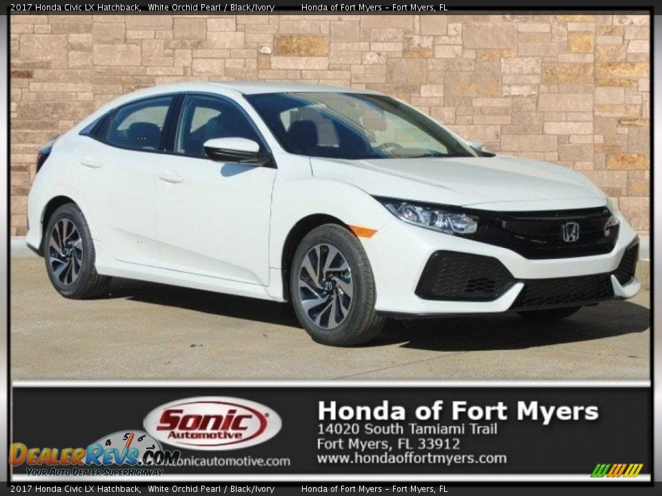 2017 Honda Civic LX Hatchback White Orchid Pearl / Black/Ivory Photo #1