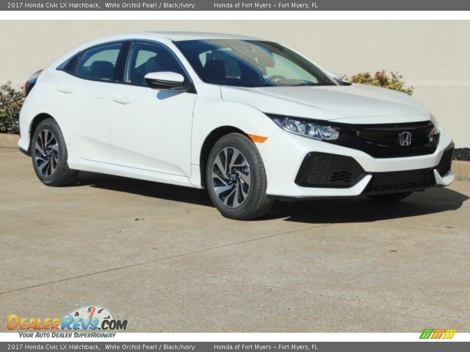 2017 Honda Civic LX Hatchback White Orchid Pearl / Black/Ivory Photo #2