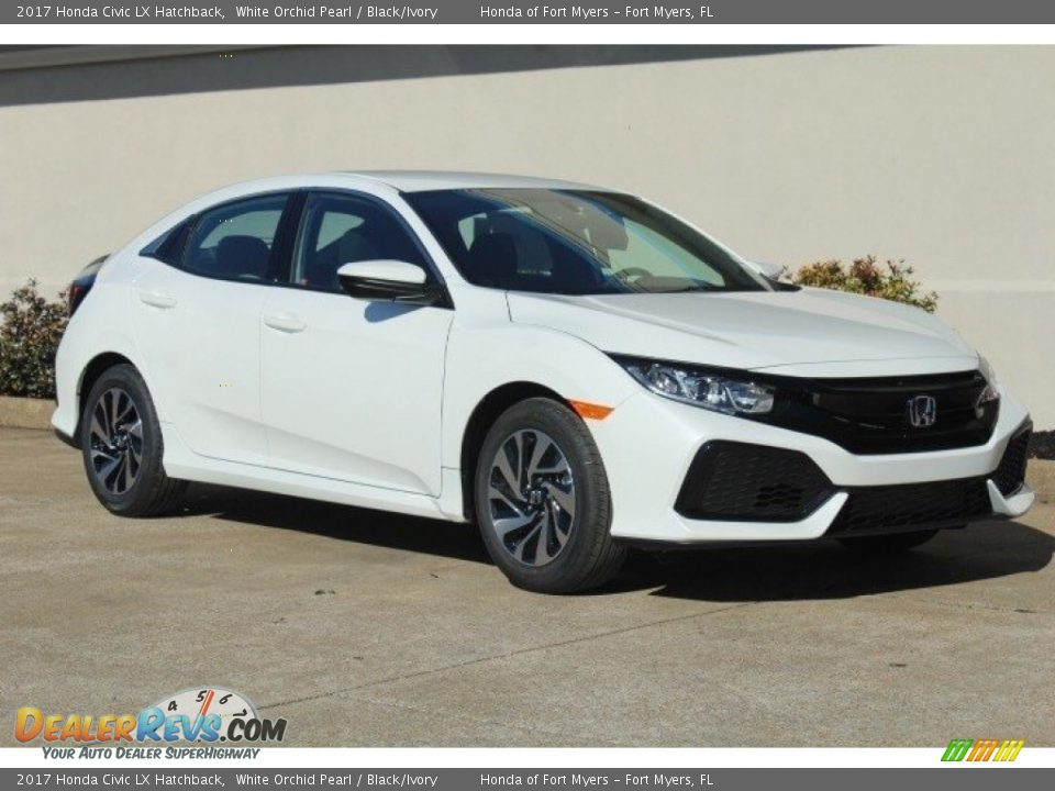 2017 Honda Civic LX Hatchback White Orchid Pearl / Black/Ivory Photo #3