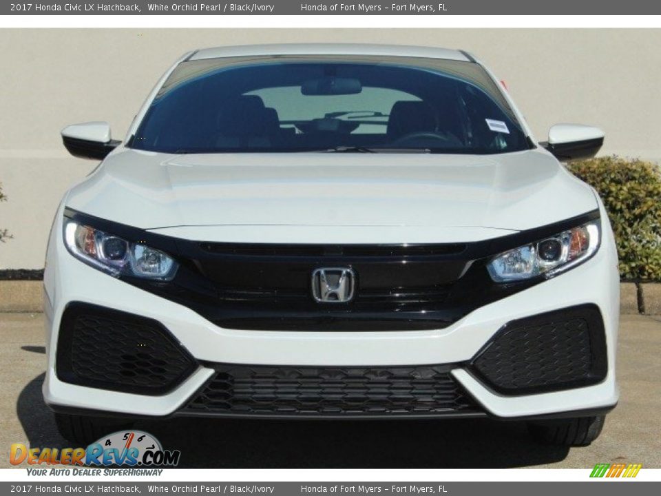 2017 Honda Civic LX Hatchback White Orchid Pearl / Black/Ivory Photo #4