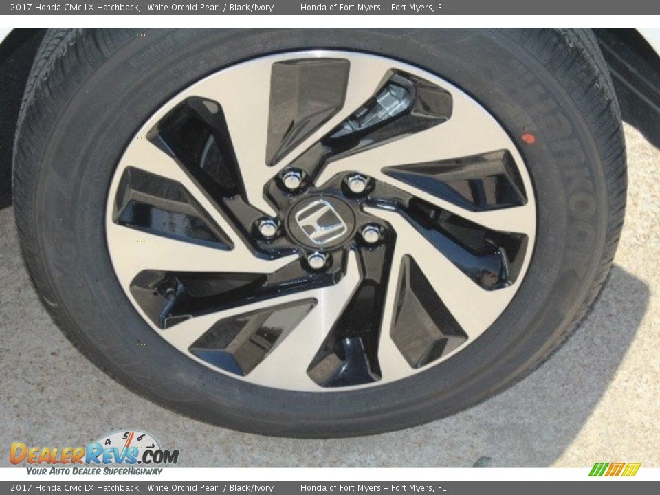 2017 Honda Civic LX Hatchback White Orchid Pearl / Black/Ivory Photo #6