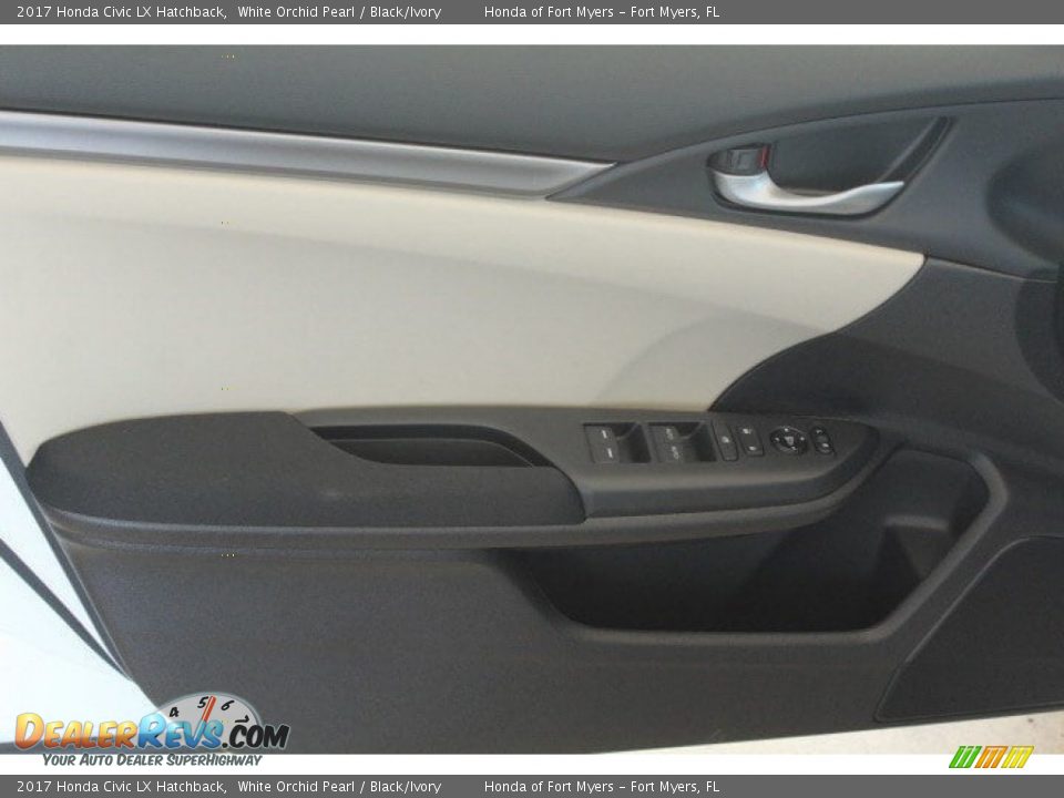 2017 Honda Civic LX Hatchback White Orchid Pearl / Black/Ivory Photo #7