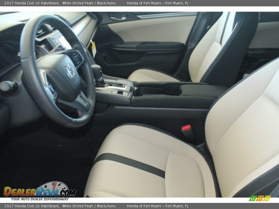 2017 Honda Civic LX Hatchback White Orchid Pearl / Black/Ivory Photo #9