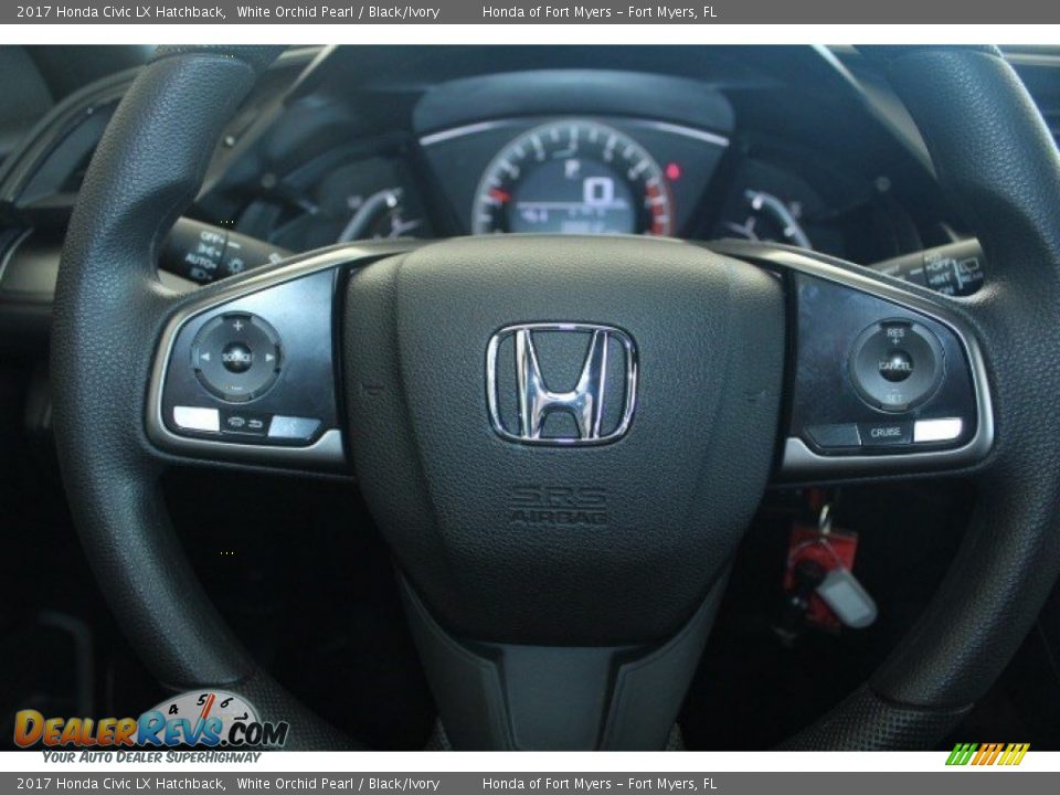 2017 Honda Civic LX Hatchback White Orchid Pearl / Black/Ivory Photo #11