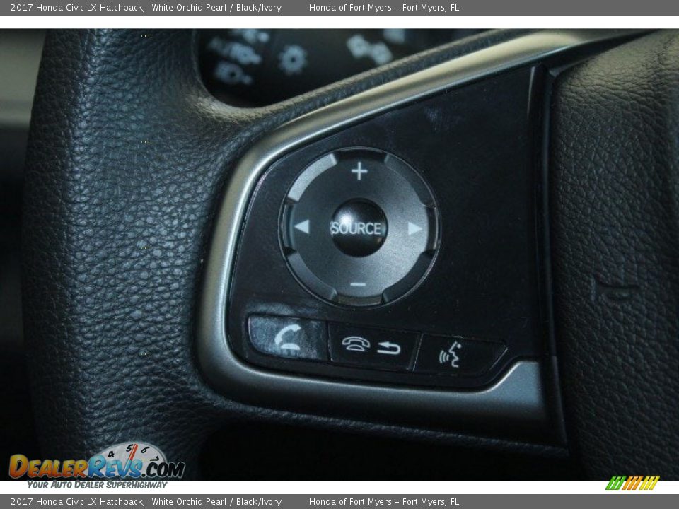 2017 Honda Civic LX Hatchback White Orchid Pearl / Black/Ivory Photo #12