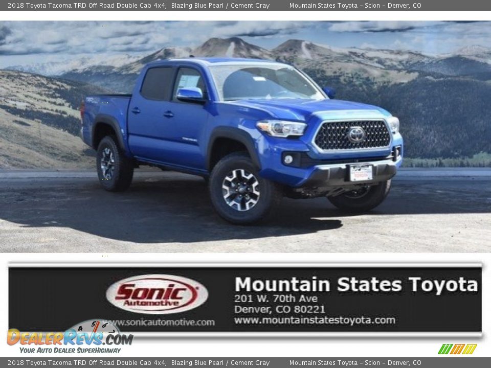 2018 Toyota Tacoma TRD Off Road Double Cab 4x4 Blazing Blue Pearl / Cement Gray Photo #1