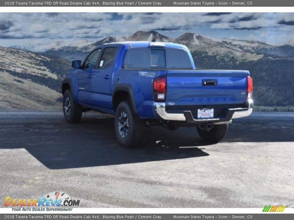 2018 Toyota Tacoma TRD Off Road Double Cab 4x4 Blazing Blue Pearl / Cement Gray Photo #3