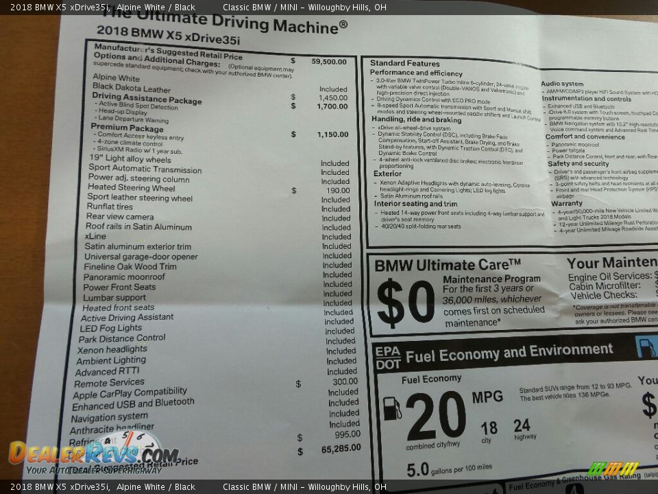 2018 BMW X5 xDrive35i Alpine White / Black Photo #6