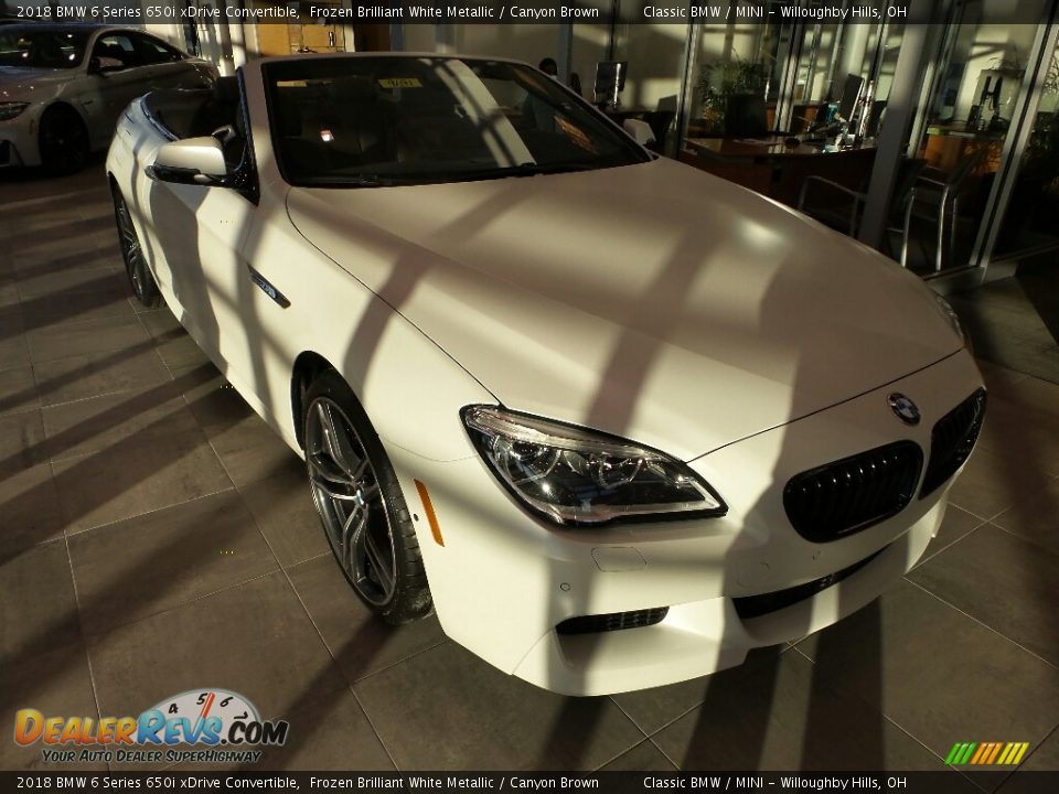 2018 BMW 6 Series 650i xDrive Convertible Frozen Brilliant White Metallic / Canyon Brown Photo #1
