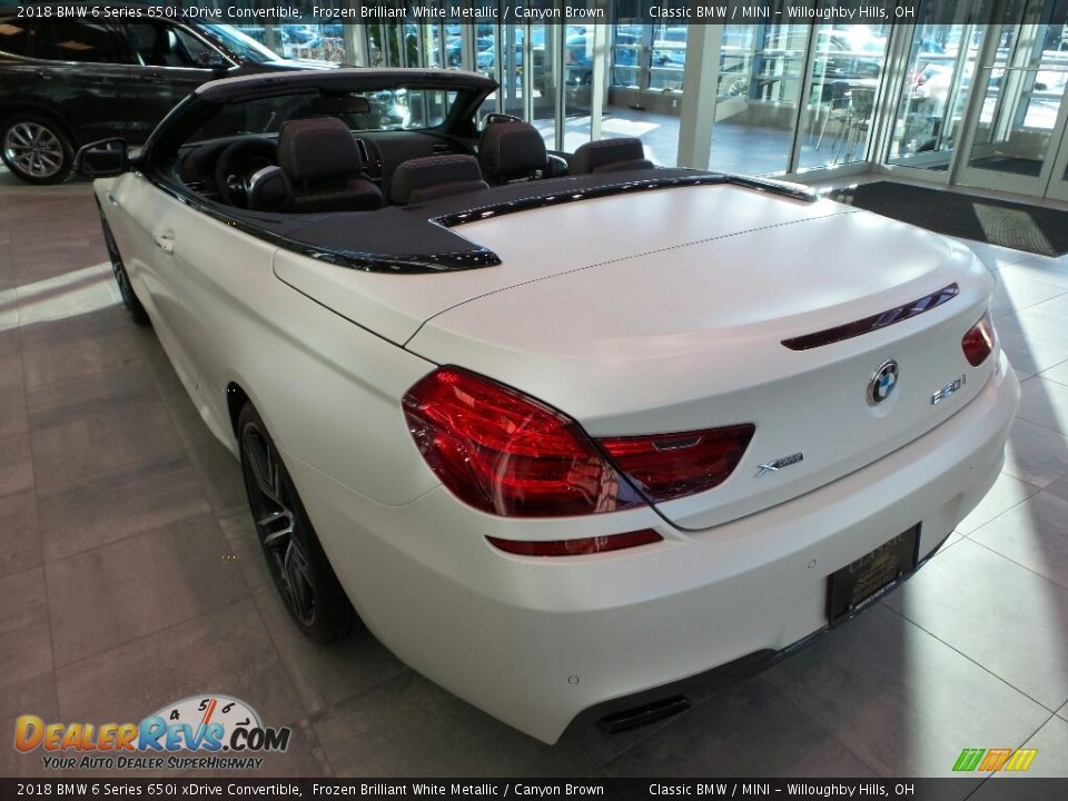 2018 BMW 6 Series 650i xDrive Convertible Frozen Brilliant White Metallic / Canyon Brown Photo #2