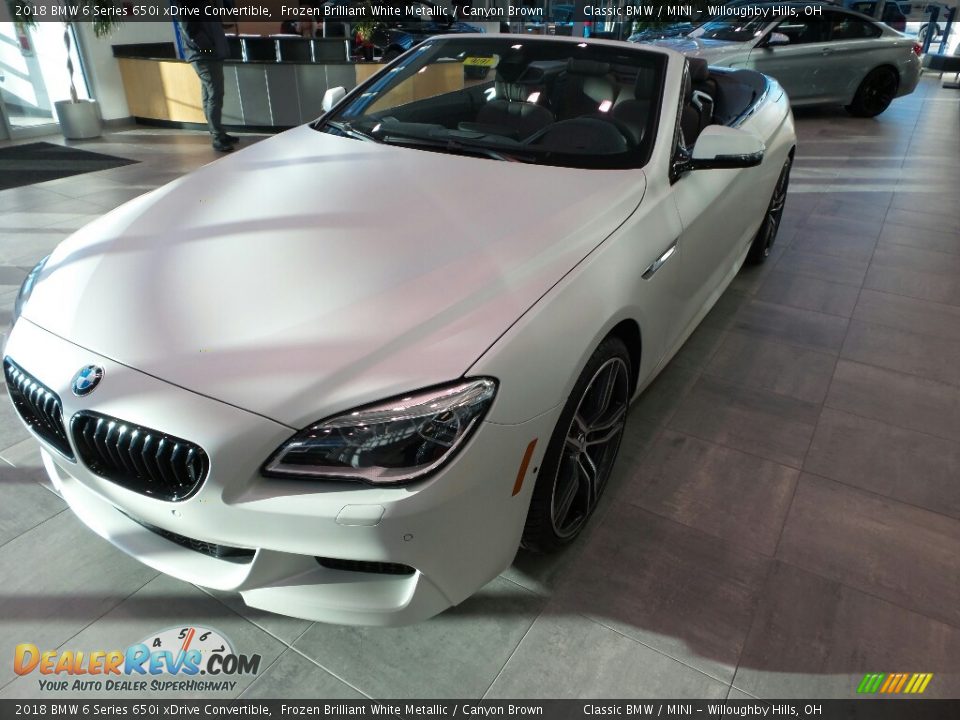 2018 BMW 6 Series 650i xDrive Convertible Frozen Brilliant White Metallic / Canyon Brown Photo #3