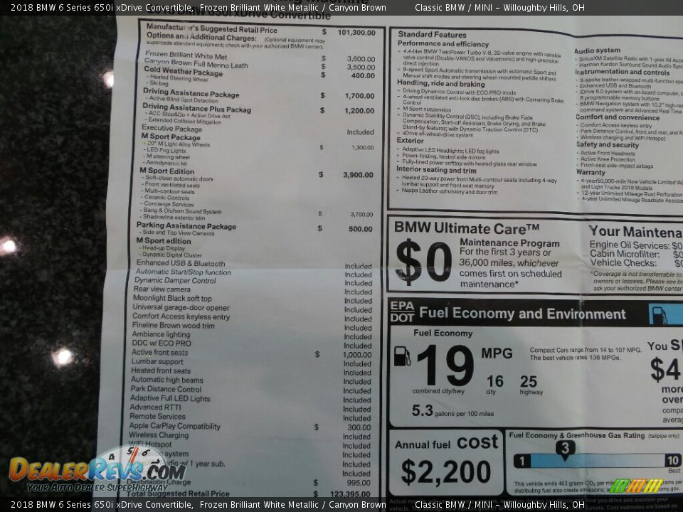 2018 BMW 6 Series 650i xDrive Convertible Frozen Brilliant White Metallic / Canyon Brown Photo #6