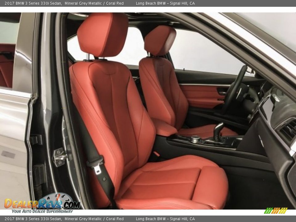 2017 BMW 3 Series 330i Sedan Mineral Grey Metallic / Coral Red Photo #6