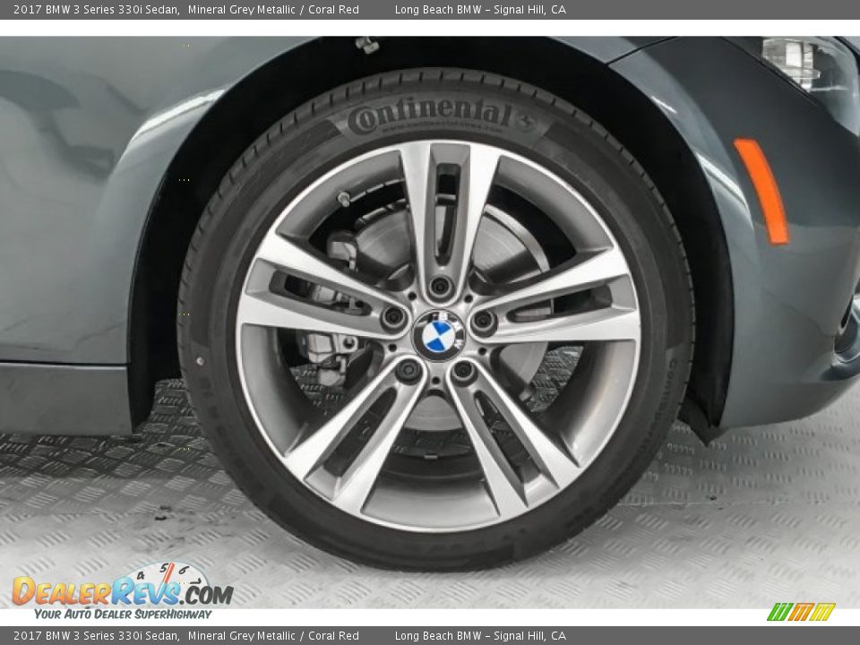 2017 BMW 3 Series 330i Sedan Mineral Grey Metallic / Coral Red Photo #8