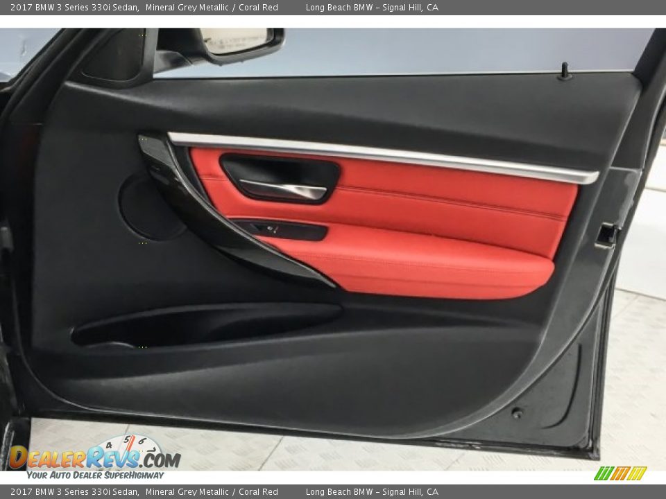 2017 BMW 3 Series 330i Sedan Mineral Grey Metallic / Coral Red Photo #26