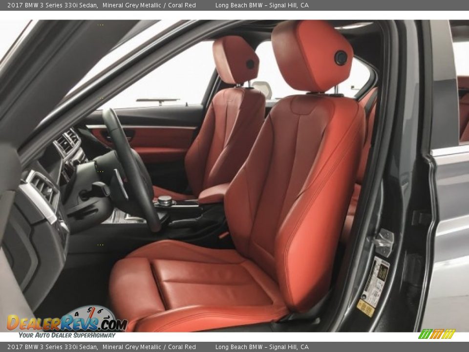 2017 BMW 3 Series 330i Sedan Mineral Grey Metallic / Coral Red Photo #31
