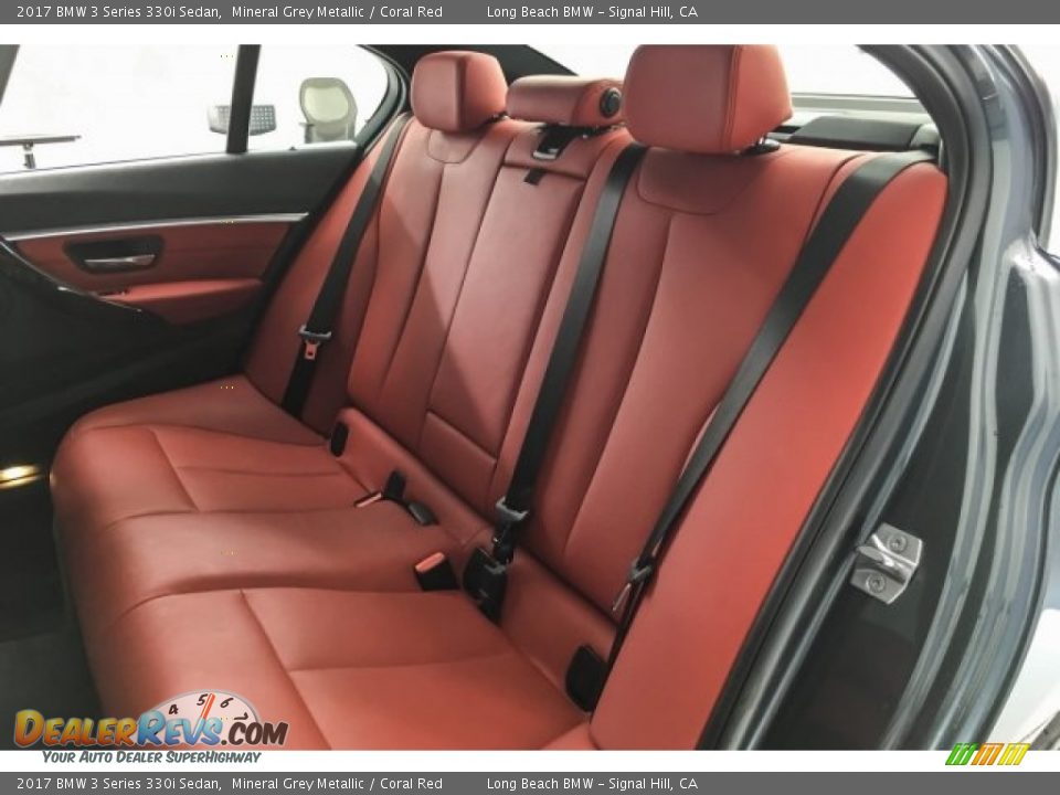 2017 BMW 3 Series 330i Sedan Mineral Grey Metallic / Coral Red Photo #32