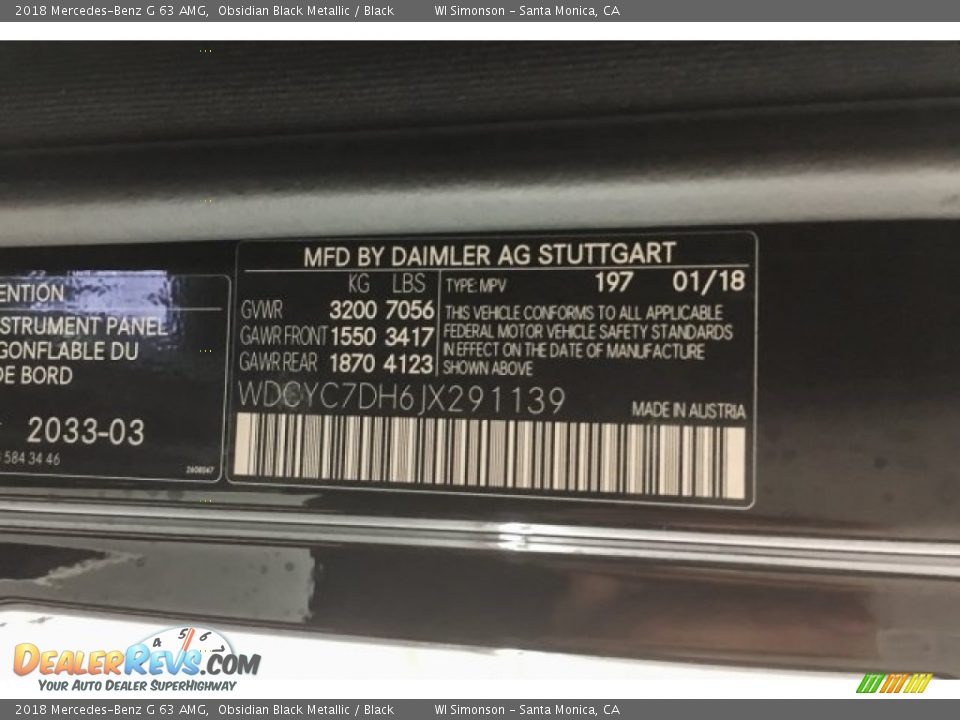 2018 Mercedes-Benz G 63 AMG Obsidian Black Metallic / Black Photo #22