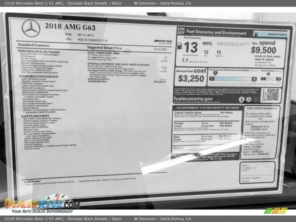 2018 Mercedes-Benz G 63 AMG Obsidian Black Metallic / Black Photo #25