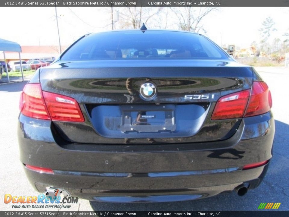 2012 BMW 5 Series 535i Sedan Black Sapphire Metallic / Cinnamon Brown Photo #8