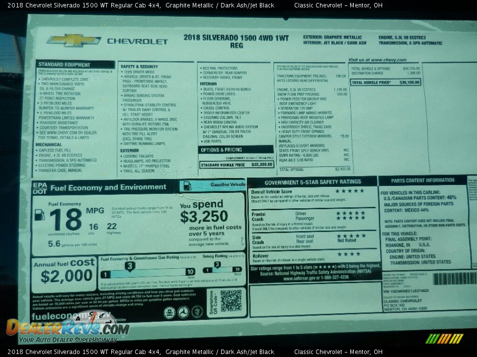 2018 Chevrolet Silverado 1500 WT Regular Cab 4x4 Graphite Metallic / Dark Ash/Jet Black Photo #4