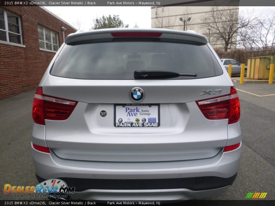 2015 BMW X3 xDrive28i Glacier Silver Metallic / Black Photo #4