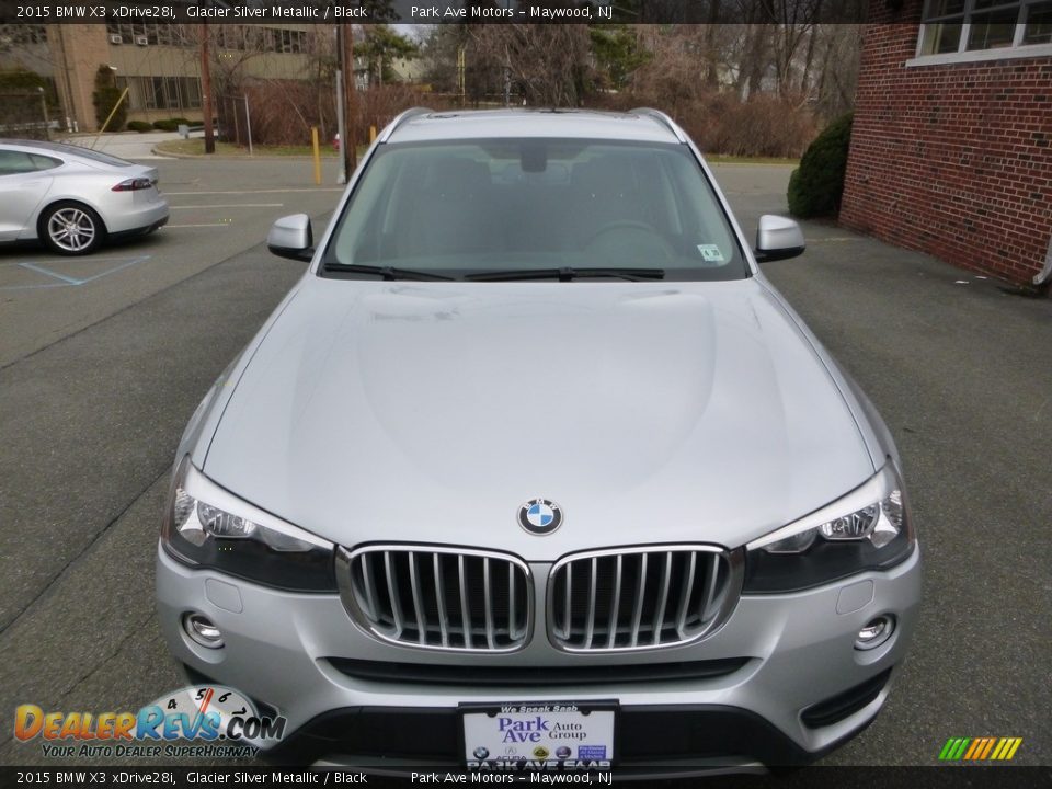 2015 BMW X3 xDrive28i Glacier Silver Metallic / Black Photo #8