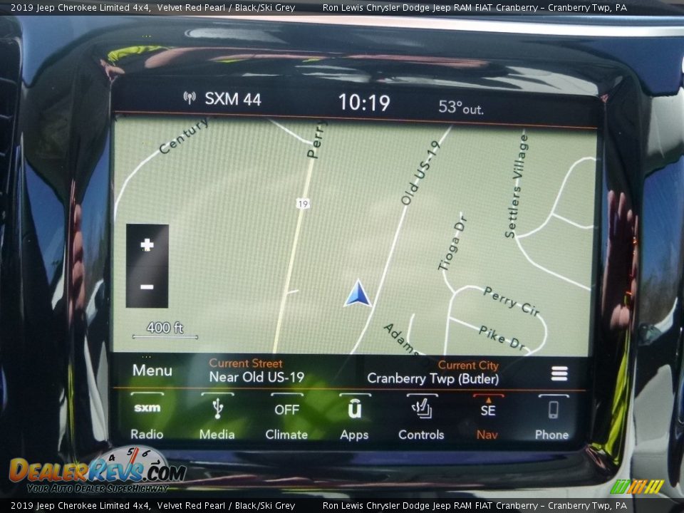 2019 Jeep Cherokee Limited 4x4 Velvet Red Pearl / Black/Ski Grey Photo #17