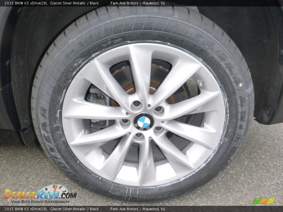 2015 BMW X3 xDrive28i Glacier Silver Metallic / Black Photo #33