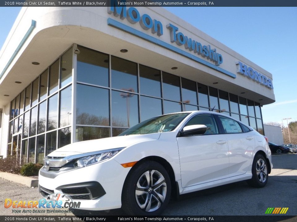 2018 Honda Civic LX Sedan Taffeta White / Black/Ivory Photo #1