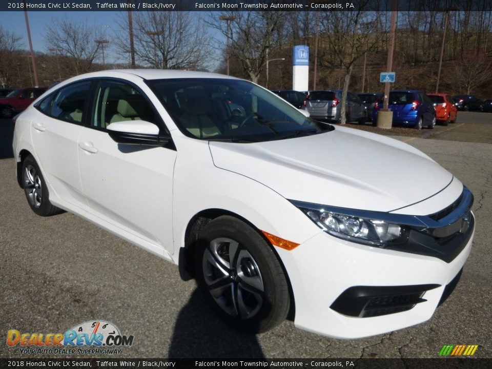 2018 Honda Civic LX Sedan Taffeta White / Black/Ivory Photo #5