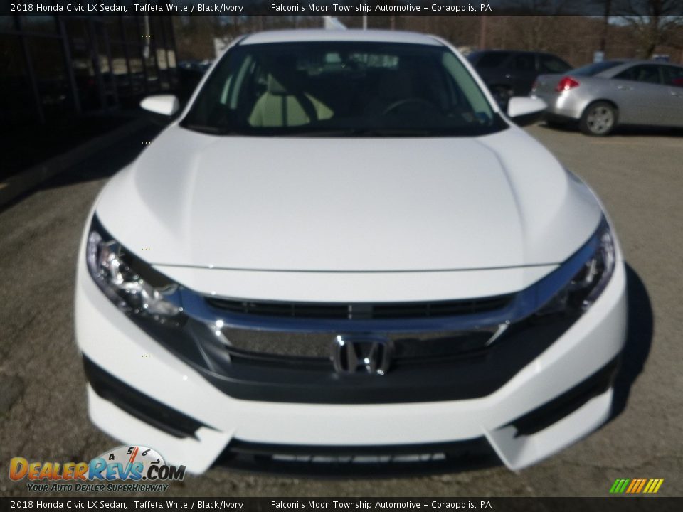 2018 Honda Civic LX Sedan Taffeta White / Black/Ivory Photo #6