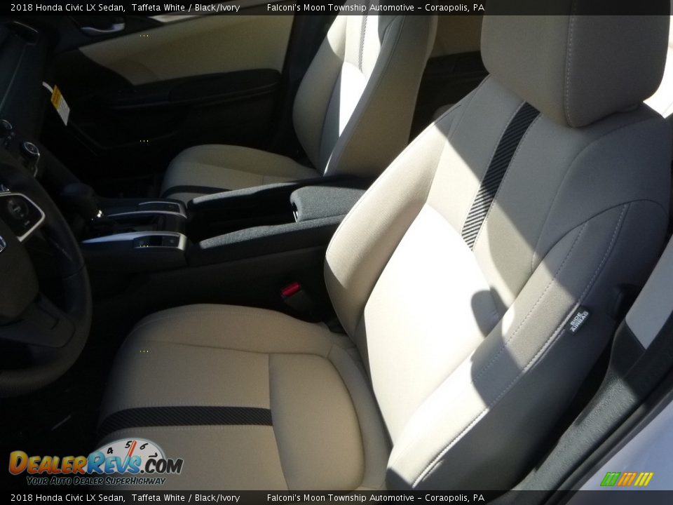 2018 Honda Civic LX Sedan Taffeta White / Black/Ivory Photo #8