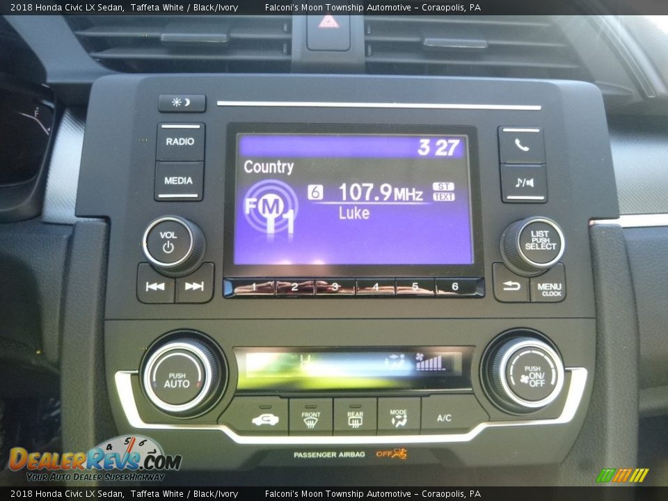 2018 Honda Civic LX Sedan Taffeta White / Black/Ivory Photo #14